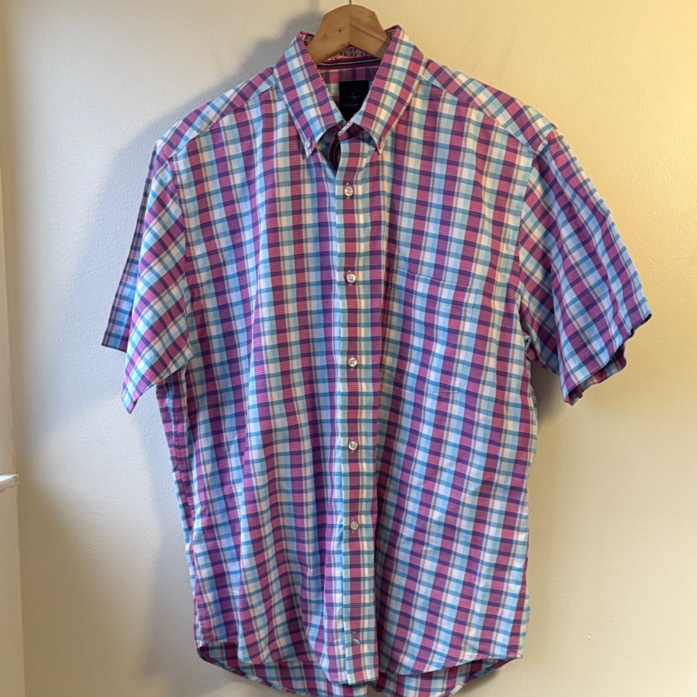 Tailorbyrd Men’s Short Sleeve Button Up Shirt Size Large